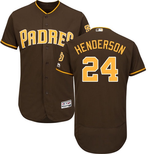 Padres #24 Rickey Henderson Brown Flexbase Authentic Collection Stitched MLB Jersey